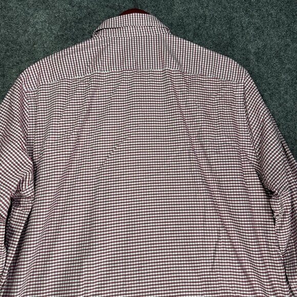 Michael Kors Shirt Mens 17  Regular Fit Airsoft Stretch Button Up  Red Check - Picture 9 of 9